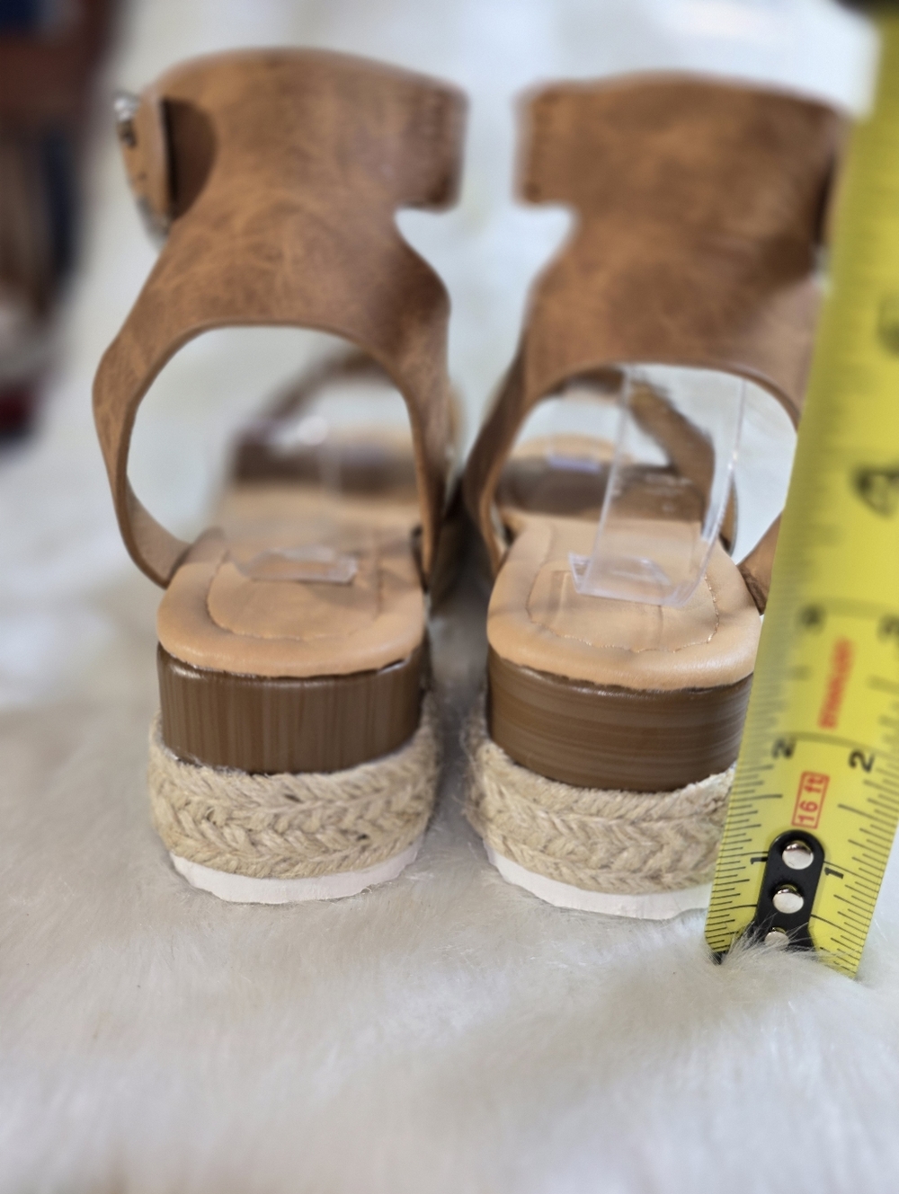 Soda Topic Womens Tan Platform Espadrille Sandals with Ankle Strap - Picture 9 of 12